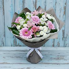 Букет цветов из:  Герберы, Альстромерии и Хризантемы #REPLACE_PRED# Зеленогорске