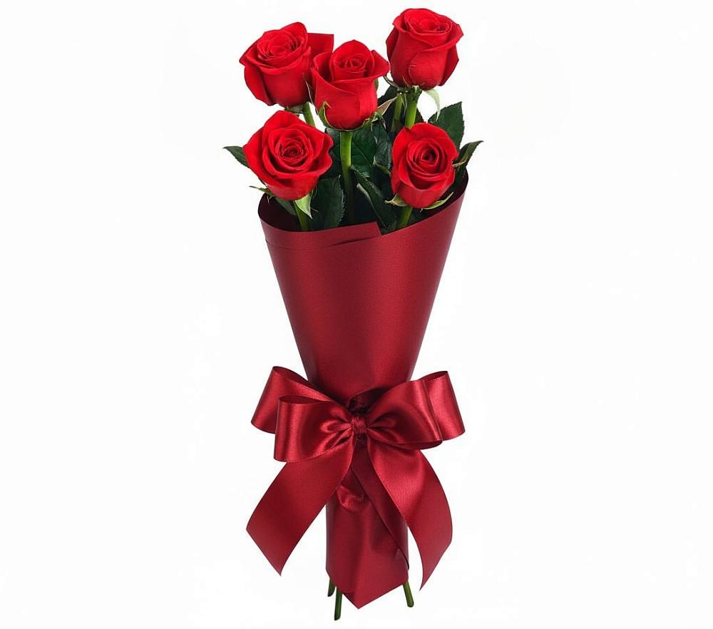 Букет 5 Красных роз Эдлесс Лав в Зеленогорске