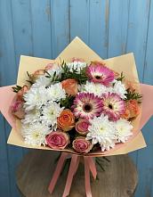 Букет цветов из:  Розы, Герберы и Хризантемы #REPLACE_PRED# Зеленогорске
