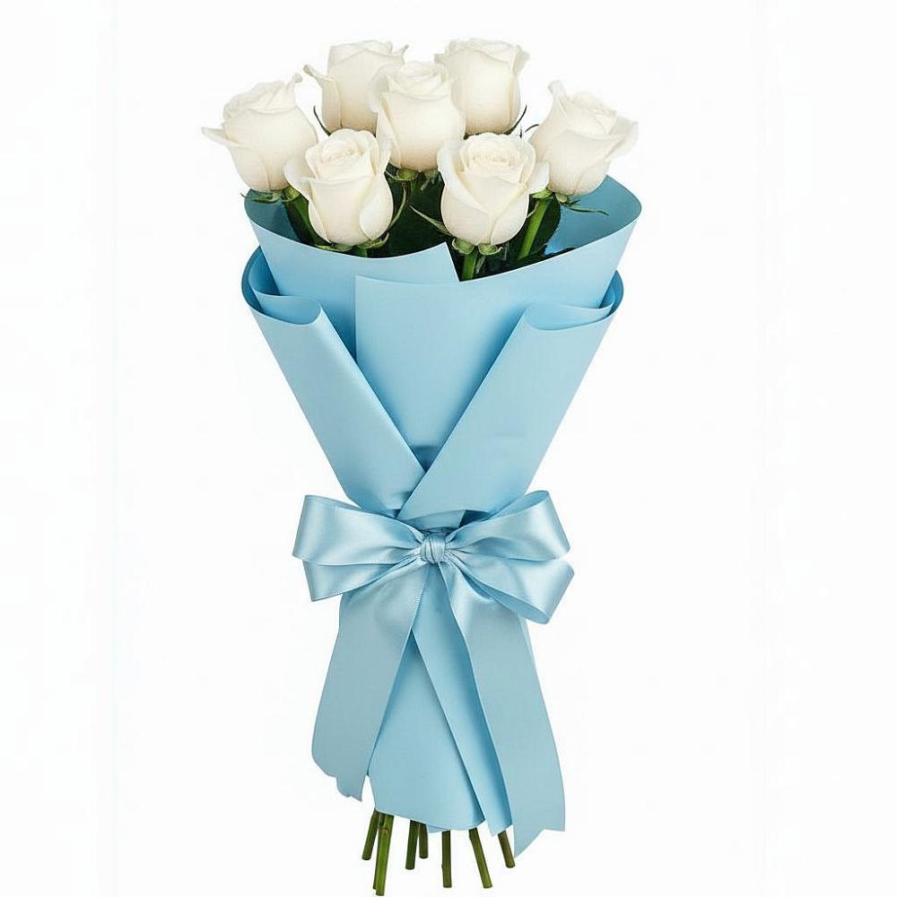 Букет 7 белых роз Проуд в Зеленогорске