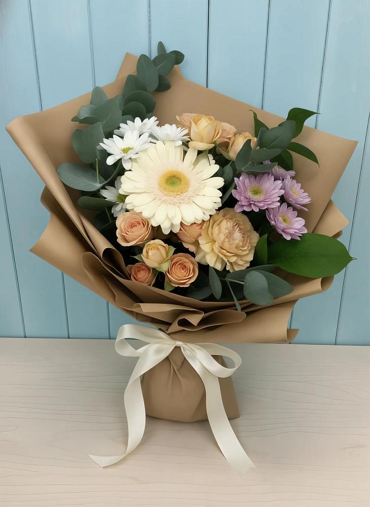 Букет цветов из: Герберы и Хризантемы в Зеленогорске