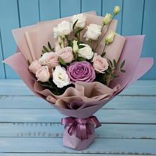 Букет цветов из:  Розы и Лизиантусы #REPLACE_PRED# Зеленогорске