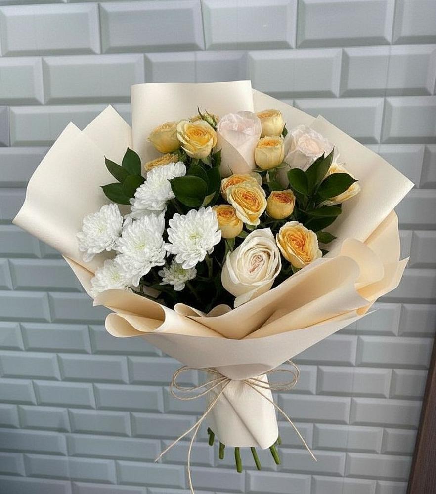 Букет цветов из: Розы и Хризантемы в Зеленогорске