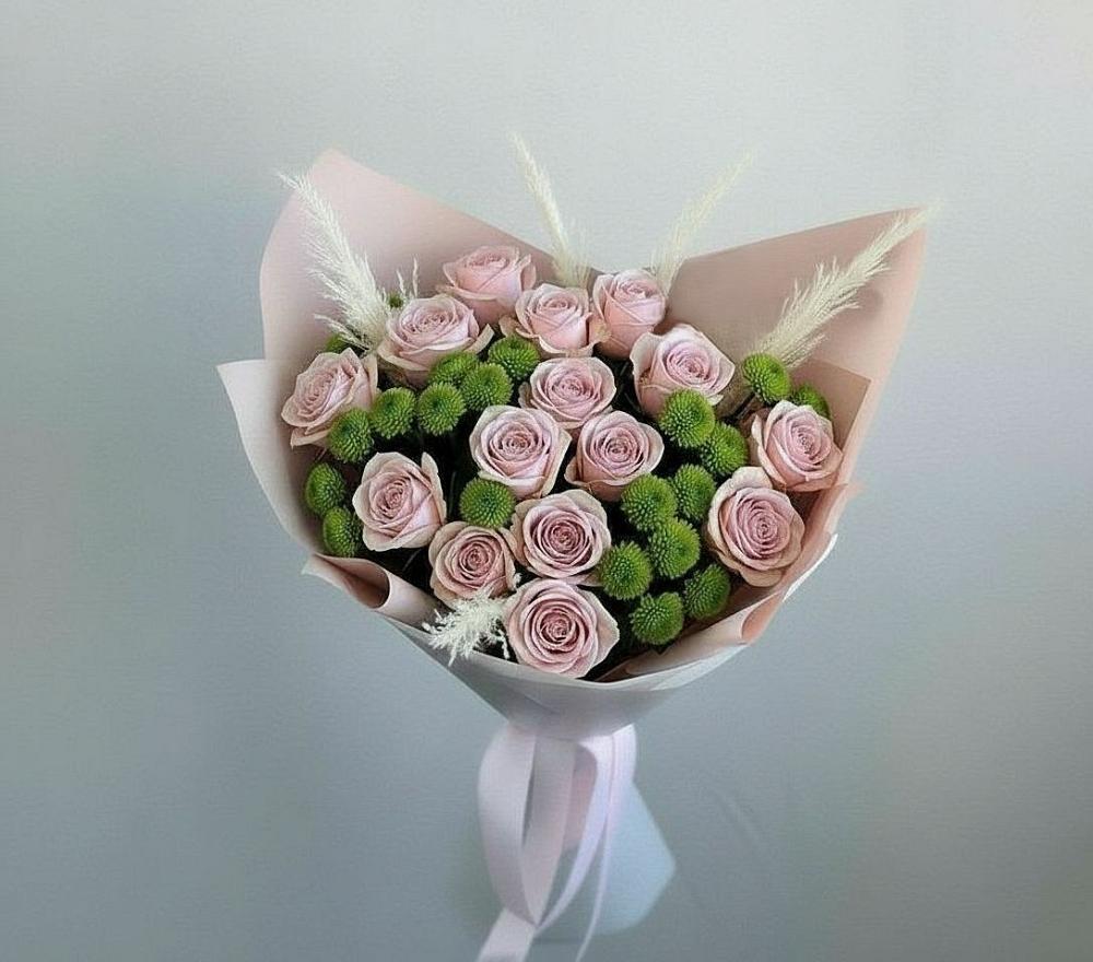 Букет цветов из: Розы и Хризантемы в Зеленогорске