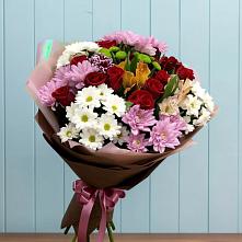 Букет цветов из:  Розы, Хризантемы и Альстромерии #REPLACE_PRED# Зеленогорске