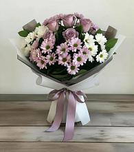 Букет цветов из:  Хризантемы и Розы #REPLACE_PRED# Зеленогорске