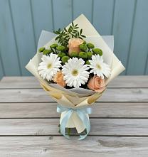 Букет цветов из:  Герберы, Розы и Хризантемы в Зеленогорске