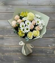 Букет цветов из:  Альстромерии, Розы и Хризантемы в Зеленогорске