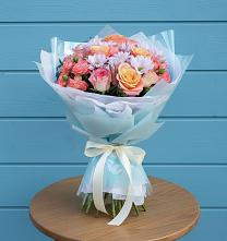 Букет цветов из:  Хризантемы и Розы в Зеленогорске